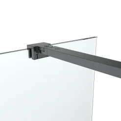 Paroi de douche à l'italienne fixe l.120 x H.195 cm, verre transparent, profilés alu noir, GoodHome Ledava
