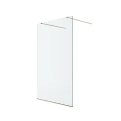 Paroi de douche à l'italienne centrale l.120 x 195 cm, profilés alu doré brossé, GoodHome Ledava