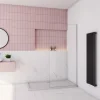 paroi de douche à l'italienne fixe 120x200cm,style atelier,Profilé en aluminium chromé,en 8mm verre anticalcaire,sans receveur