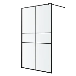 Paroi de douche à l'italienne GoodHome Ahti transparent profilé noir 120 cm