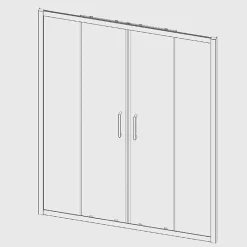 Paroi de douche 2 verres fixes + 2 portes coulissantes BELLA 180 cm Paroi laterale : 67 - 69 cm