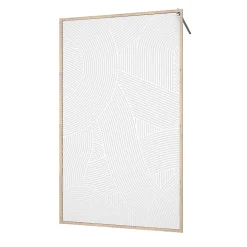 Paroi de douche 120 x 200 HINATA style Japandi courbes douces - Cadre effet Bois - Verre 6mm