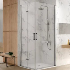 Paroi de douche accès en angle NARDI 1 porte pivotante 75 cm + 1 porte pliante 85 cm à gauche