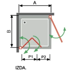 Paroi de douche accès en angle NARDI 1 porte pivotante 75 cm + 1 porte pliante 85 cm à gauche