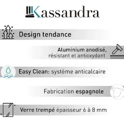 Paroi de douche accès en angle NARDI 1 porte pivotante 75 cm + 1 porte pliante 85 cm à gauche