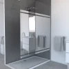 Paroi de Douche avec Bande Miroir 140x200cm - Verre 8mm - Profilé Chrome - FREEDOM 2 MIRROR