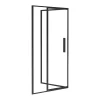 Paroi de douche avec porte pivotante noir mat style industriel - 120 x 80 x 195 cm - TORONI