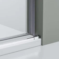 Paroi de douche 120cmx195cm(LxH) profil chrome en verre ESG 6mm, Cabine de douche porte coulissante - NT806