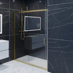 Paroi de douche coulissante 160 cm cadre doré GOLDY