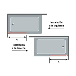 Paroi de douche coulissante DELTA - Noir Mat - 143-145.6 cm - Fermeture amortie - Réversible - Anticalcaire