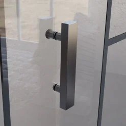 Paroi de douche d'angle avec porte pivotante 80x80 ATELIA