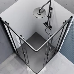 Paroi de douche d'angle effet verrière ATELIA 100 cm x 100 cm