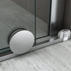 Paroi de douche d'angle NAPOLI H.200 cm porte coulissante verre 8 mm transparent 90 x 160 cm (porte 160) - Saniverre