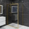 Paroi de douche d'angle porte coulissante + retour fixe GOLDY 120 cm x 80 cm