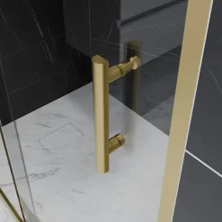 Paroi de douche d'angle porte coulissante + retour fixe GOLDY 120 cm x 80 cm