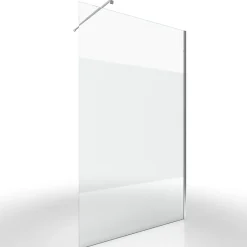 Paroi de Douche Dépolie 140x200cm + Barre de fixation extensible - Verre 8mm - Finition Chrome