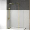 Paroi de Douche et Volet Pivotant 100+40x200 cm - Profilé + Barre de Fixation Or Doré Brossé