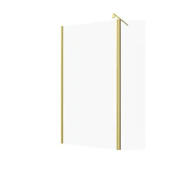 Paroi de Douche et Volet Pivotant 100+40x200 cm - Profilé + Barre de Fixation Or Doré Brossé