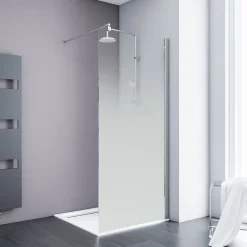 Paroi de douche fixe à l'italienne l.120xH.200cm, verre brume 6mm, profilé chromé, Schulte NewStyle