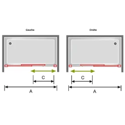 Paroi de douche fixe + porte coulissante DELTA 120-122.6 cm