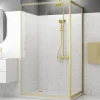 Paroi de douche fixe 90 x 200 cm, doré brossé, Galedo Factory