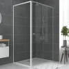 Paroi de douche fixe blanc Galedo Spot transparente 80cm