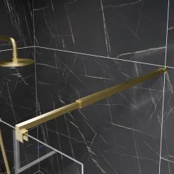 Paroi de douche fixe dorée 110 cm x 200 cm GOLDY - Verre 8 mm