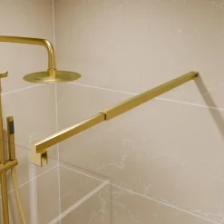 Paroi de douche fixe dorée 100 cm x 200 cm GOLDY - Verre 8 mm