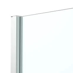 Paroi de douche fixe l.90 x H.195 cm, bandes miroir, profilés alu chrome, GoodHome Ledava