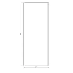 Paroi de douche fixe l.80 x H.195 cm, verre transparent, profilés alu chrome, GoodHome Ledava