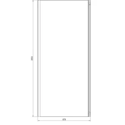 Paroi de douche fixe l.90 x H.195 cm, verre transparent, profilés alu chrome, GoodHome Ledava