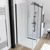 Paroi de douche fixe noir Galedo Rolling transparente 80cm