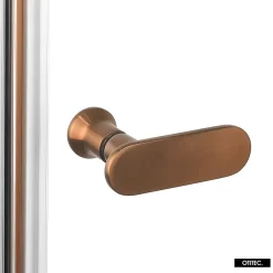Paroi de Douche Italienne - 90 x 195 - SEPTIA CUIVRE BROSSE - Retour Pivotant 54 cm - Cuivre Brossé