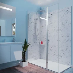Paroi de douche italienne 100+40 x 200cm CALYPSO verre 8 mm avec volet pivotant