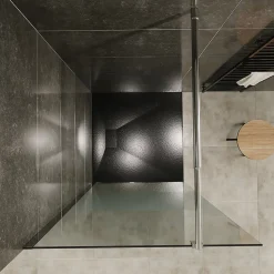 Paroi de douche Italienne ROMA H.200 x 140 cm verre 10 mm centre-opaque - Saniverre