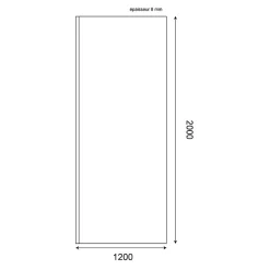 Paroi de douche miroir 120 cm MAORA - Verre 8 mm anticalcaire