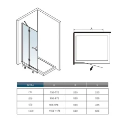 Paroi de Douche Pivotante - 8 mm Verre Anticalcaire - 100 x190 cm avec Porte-Serviette Intégré - alu Chrome