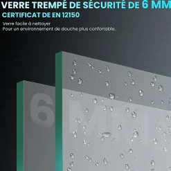 Paroi De Douche Pliante 130x130cm SIRHONA Porte de douche , Pare Baignoire 3 volets
