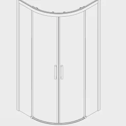 Paroi de douche semi-circulaire 2 verres fixes + 2 portes coulissantes S400 80x80 cm rayon 55cm