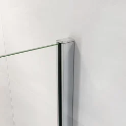 Paroi de douche verre trempé sérigraphié Brume en 8 mm verre - 50 x 200 cm - Profilés chrome et Intimité & élégance