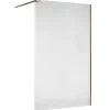 Paroi de douche 120x200 cm verre anticalcaire 6mm avec barre de fixation en aluminium Cuivre Brossé ESSEBAGNO