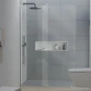 Paroi de douche 195x140cm en verre claire 8mm, Cabine de douche porte coulissante - NT101