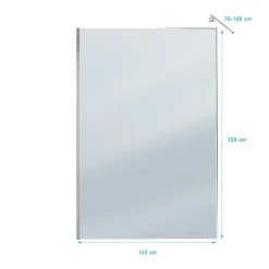 Paroi de Douche 140x200cm Verre Fumé 8mm - Barre de Fixation Extensible et Profil Chrome