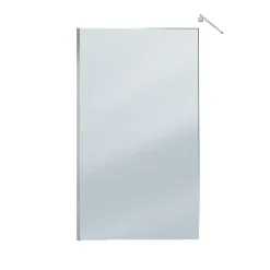 Paroi de Douche 120x200cm Verre Fumé 8mm - Barre de Fixation Extensible et Profil Chrome