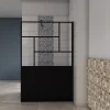 paroi de douche 100x200cm,Paroi douche italienne industrielle,avec une barre de fixation extensible ronde,Conception et intimité