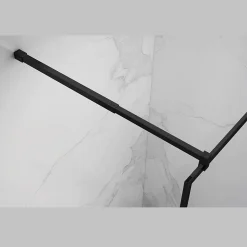 Paroi douche Italienne INEA noir 100 x 200 cm verre sérigraphié 8mm, atelier, transparent - Saniverre