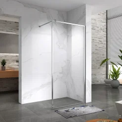 Paroi douche Italienne LUCIA 140 x 200 cm, verre 8mm, transparent, anticalcaire - Saniverre