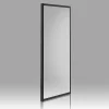 Paroi fixe 70 cm avec cadre en aluminium noir mat et verre trempé 6 mm - city