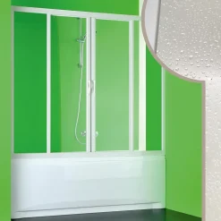 Paroi Pare-Baignoire 140 CM en acrylique mod. Plutone 2 avec ouverture centrale