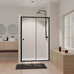Paroi porte de douche Coulissante Noir 120x185cm - Extensible de 112.5 à 126.5 cm - BLACK SLIDE 120